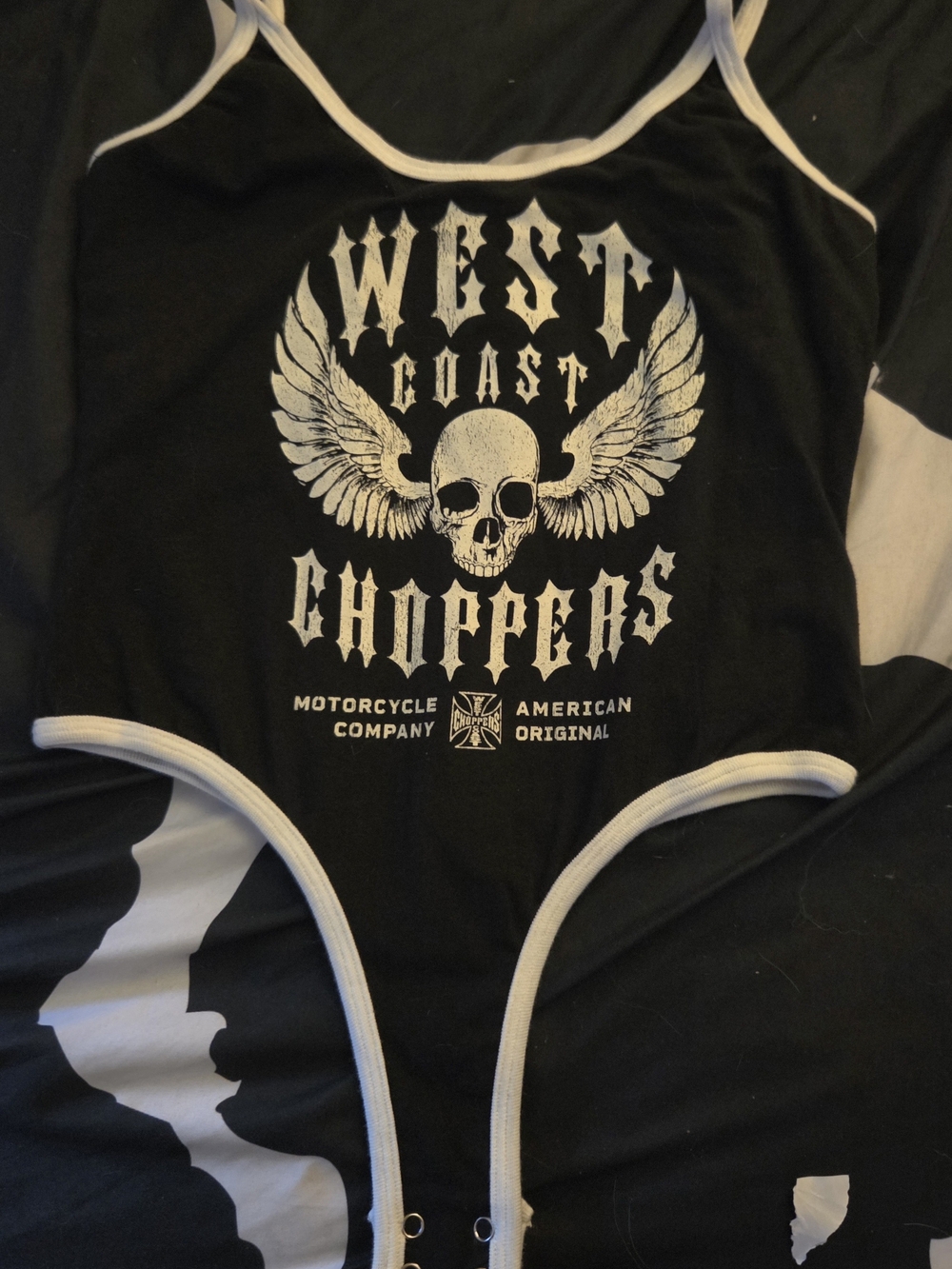West Coast Choppers Nova Black and White Graphic Bodysuit